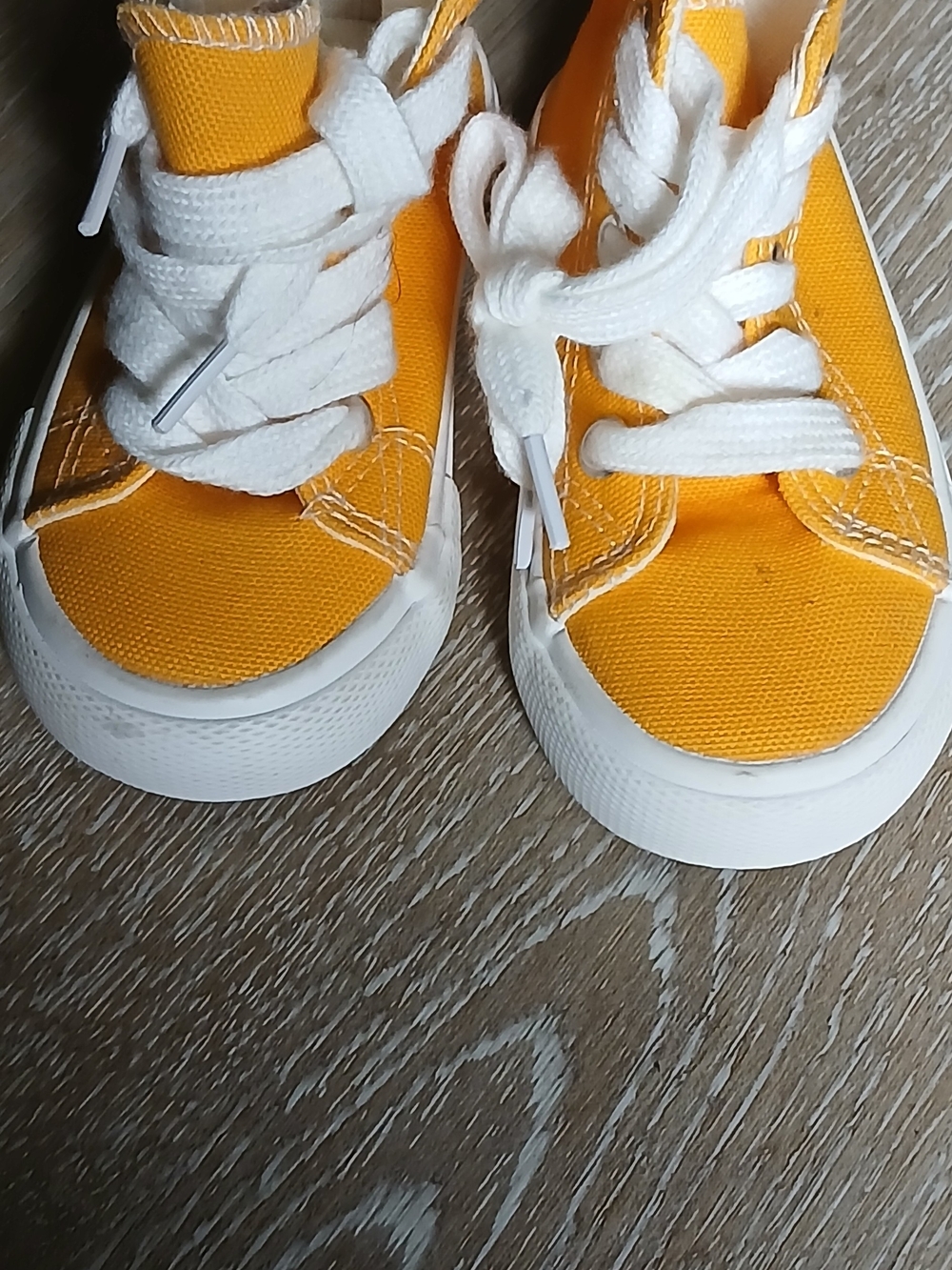 Kids Bright Yellow Canvas Lace-Up Sneakers